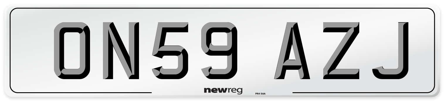 ON59 AZJ Number Plate from New Reg